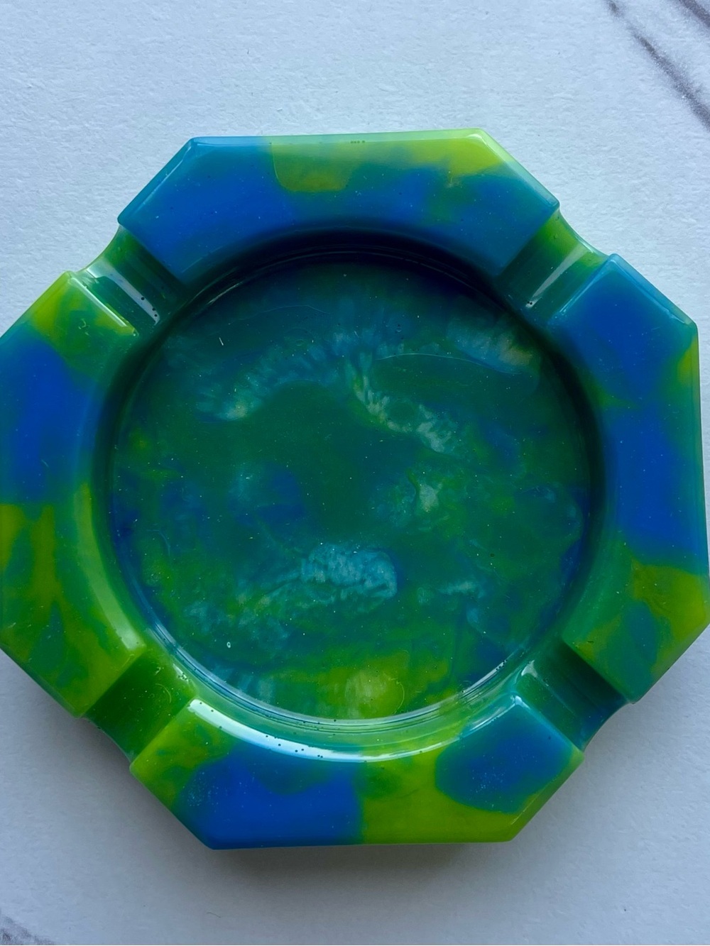 Blue & Green Resin Decorative Ashtray - Home Art